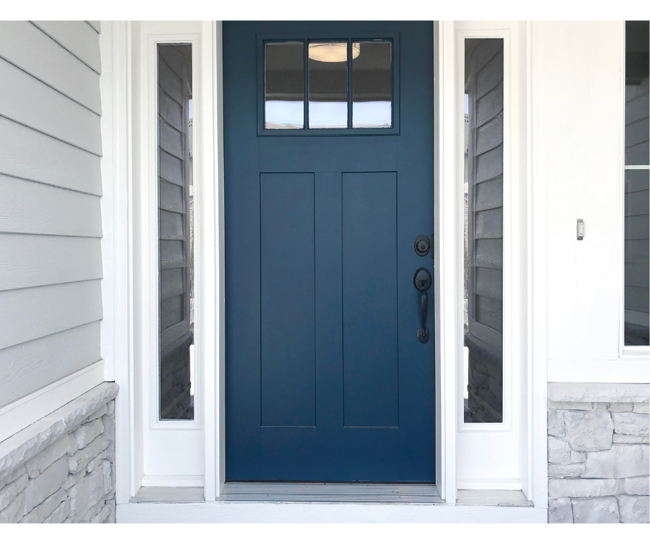 Blue painted front door